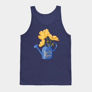 Watering can with yellow cosmic flowers Time to bloom Tank Top